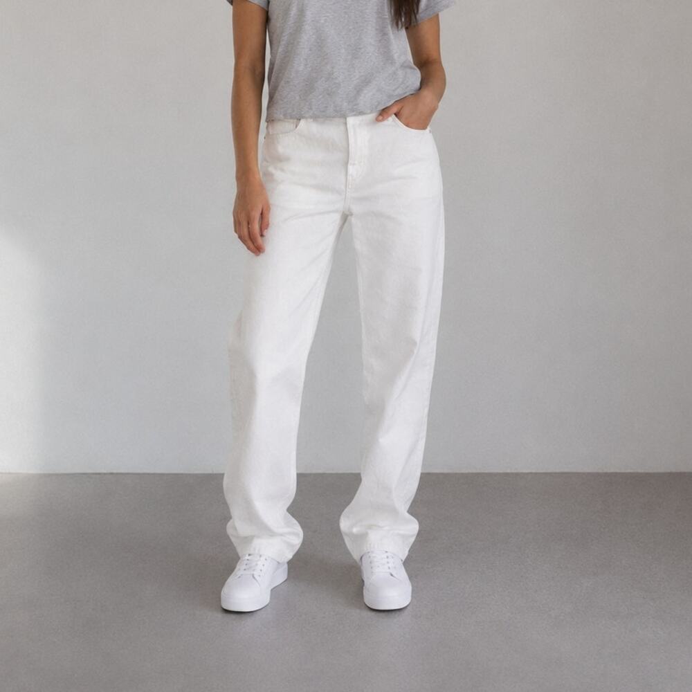 Alexander Wang Jeans Womens 24 White Denim Mid-rise Relaxed Straight Full